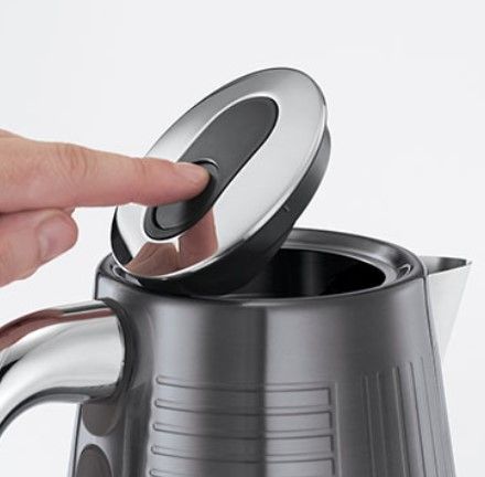 Чайник Russell Hobbs 25240-70 Geo Steel, 2400 Вт, 1,7 л, откидная крышка, подсветка, черный (25240-70) | Зображення 3