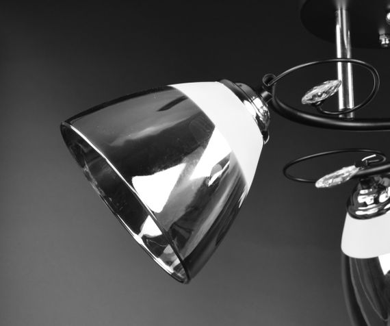 Люстра стельова на 3 лампочки 26087 Чорний 24х49х49 см. | Зображення 2