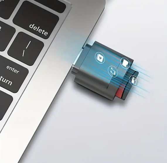 Компактний, високошвидкісний кардрідер Type-C → MicroSD/TF. Чорний | Зображення 7