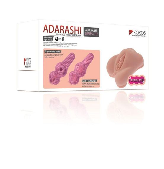 Мастурбатор-вагіна двошаровий Kokos Adarashi -2 Double Layer, Телесный | Зображення 5