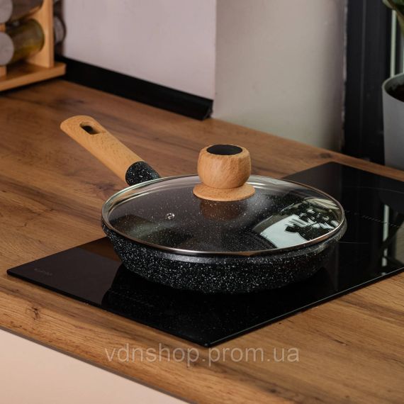 Мармурова алюмінієва сковорода з антипригарним покриттям Ø 24 см чорна MGC HP-4-423B | Зображення 5