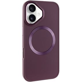 TPU чехол Bonbon Metal Style with MagSafe для Apple iPhone 16 (6.1") Бордовый / Plum