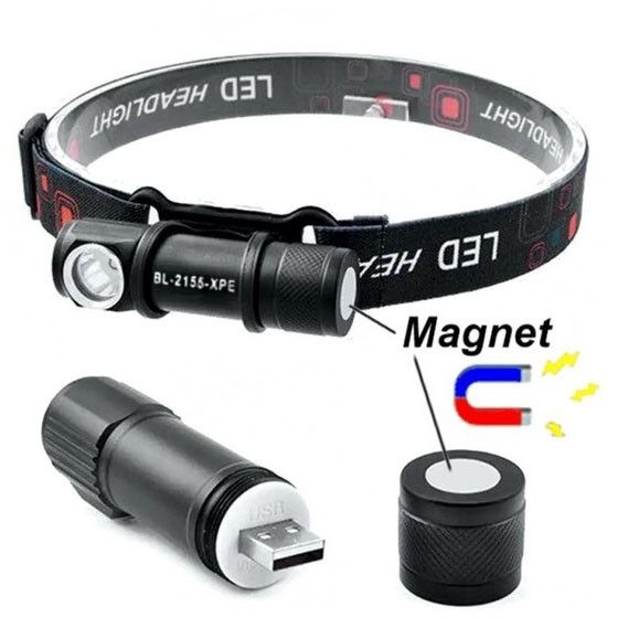 Світлодіодний ліхтарик налобний Police BL-2155-XPE | Водонепроникний ліхтарик Налобний KY-990 ліхтарик bailong | Зображення 4