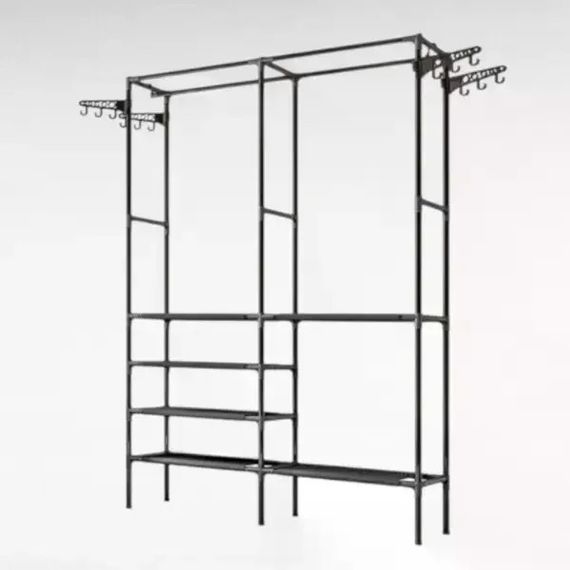 Телескопическая двойная вешалка-стойка для одежды Double Pole NF6602-4/YL8106-2 | Зображення 1