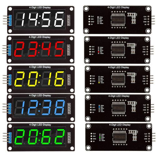 Дисплей светодиодный семисегментный четырехразрядный TM1637 Diymore Красный 0.36" Двоеточие | Зображення 2