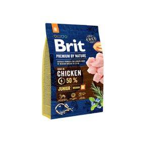 Корм Brit Premium Dog Junior M сухий з куркою для цуценят та молодих собак середніх порід 3 кг