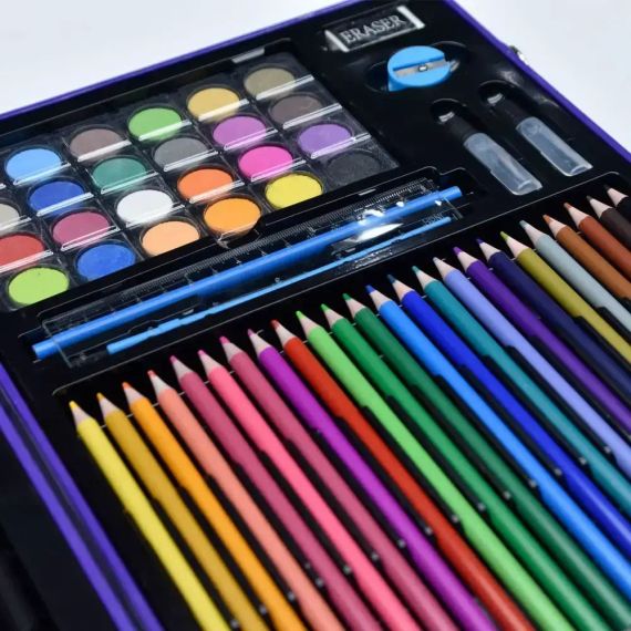 Набір для малювання у кейсі 128 предметів, Космонавт, Синій / Дитячий набір для творчості / Набір художника YU227 | Зображення 3