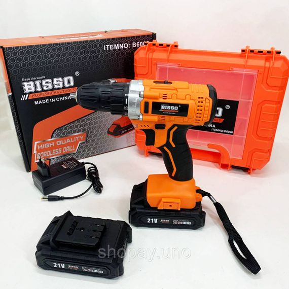 Насадка-шуруповерт для дому BISSO B6008 21V, Дриль-шуруповерт акумуляторний з набором насадок VA-56 | Зображення 6