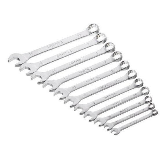Набір ключів комбінованих 11 од., 7-19 мм, Cr-V INTERTOOL HT-1250 | Зображення 2