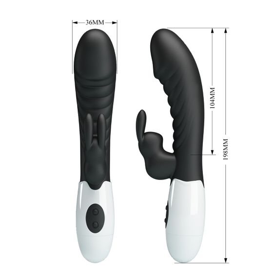 Вібратор - Pretty Love Naughty Bunny Vibrator Black Sex Aura | Зображення 7
