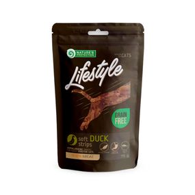 Ласощі для котів, м'які смужки з качки, Nature's Protection Lifestyle Snack For Cats Soft Duck Strips 75г