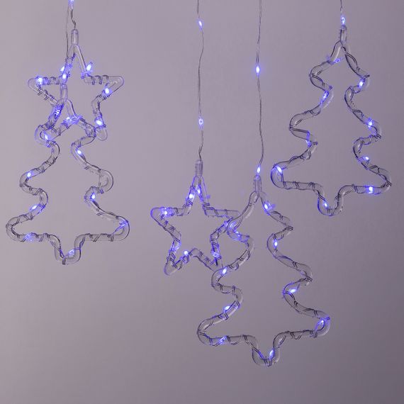 Гірлянда штора світлодіодна GarlandoPro зірка та ялинка 120LED 3х0,9 м 8 режимів Синій 1733070BL | Зображення 6