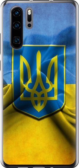 Чехол на Huawei P30 Pro Флаг и герб Украины 1 "375u-1621-17620"