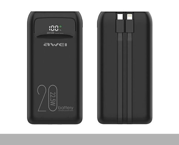 Power Bank AWEI P169K 20000mAh з підтримкою швидкої зарядки 22.5W (47192-P169K_888)