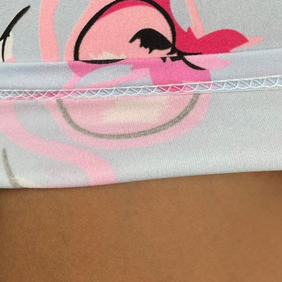 Жіноча піжама топ і шорти блакитна з фламінго S, M, L, XL | Зображення 2