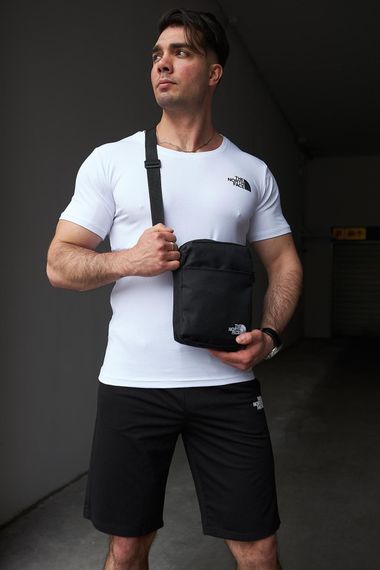 Комплект чоловічий TNF: футболка біла + шорти чорні + барсетка чорна (9520419171) | Зображення 3