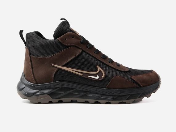 Зимові шкіряні черевики Nike колір коричневий/чорний | Зображення 1