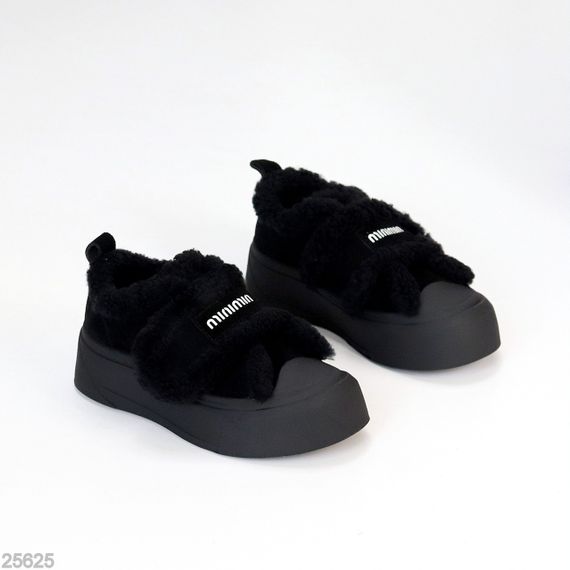 Черные спортивные замшевые зимние автоледи на липучке | Зображення 4