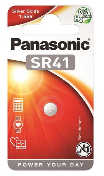 Батарейка Panasonic серебряно-цинковая SR41(392, V392, D392) блистер, 1 шт. (SR-41EL/1B)