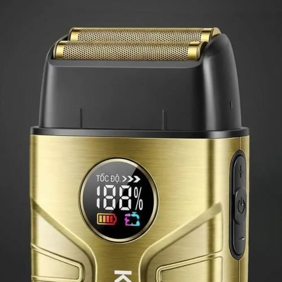 Електрична бритва для чоловіків, від USB, 1400 мА·год, Kemei T401, Золотиста / Чоловіча електробритва акумуляторна/ Шейвер | Зображення 4