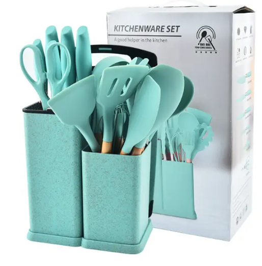 Кухонный набор ножей и аксессуаров Kitchenware Set, 20 предметов ∙ Инструменты для кухни с подставкой и разделочной доской | Зображення 1