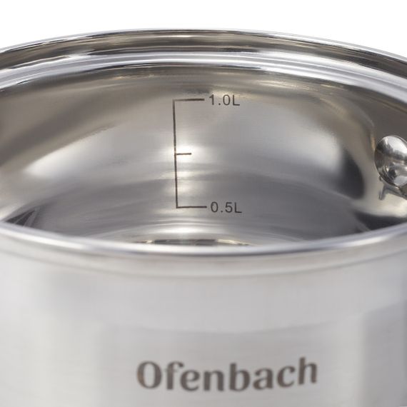Набор посуды Ofenbach 4 предмета из нержавеющей стали 2 кастрюли 1.1 л 1.7 л (NB100003) | Зображення 7