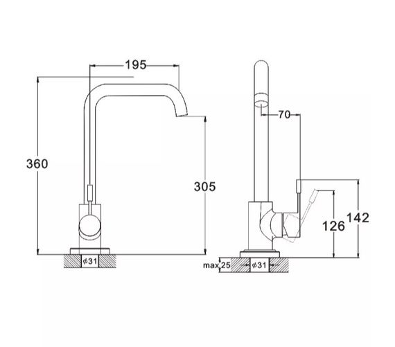 Змішувач для кухні WEZER EKO4B-01 | Зображення 3