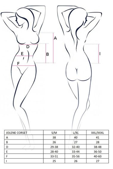 Корсет с пажами Passion JOLENE CORSET XXL/XXXL, black, трусики, полуоткрытая грудь, полупрозрачный sexstyle | Зображення 2