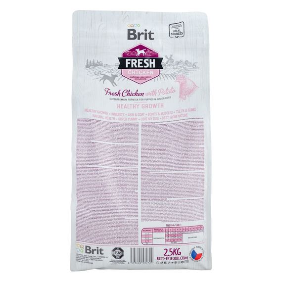 Корм сухий Brit Fresh Chicken/Potato Puppy для цуценят та молодих собак всіх порід з куркою та картоплею 2,5 кг | Зображення 2