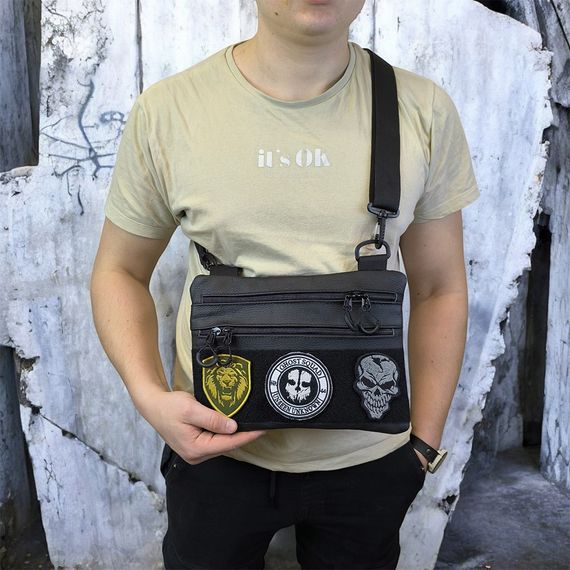 Чоловіча сумка кобура з натуральної шкіри, для скритого носіння з кобурою, чоловічий месенджер | Зображення 5