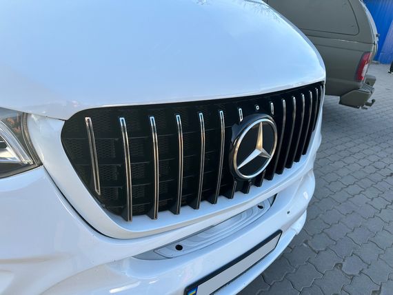 Передня решітка Panamericana GT Chrome Premium V1 Без рамки для Mercedes Sprinter W907/W910 2018- рр | Зображення 2