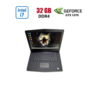 Игровой ноутбук Dell Alienware 15 R3 / 15.6" (1920x1080) IPS / Intel Core i7-7700HQ (4 (8) ядра по 2.8 - 3.8 GHz) / 32 GB DDR4 / 128 GB SSD + 128 GB SSD + 1000 GB HDD / nVidia GeForce GTX 1070, 8 GB GDDR5, 256-bit / WebCam б/у