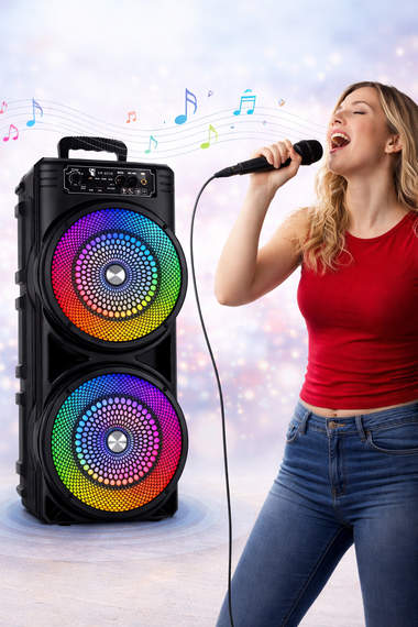 Колонка Bluetooth Wireless Speaker TTD-2807 / Портативная караоке-колонка с RGB-подсветкой