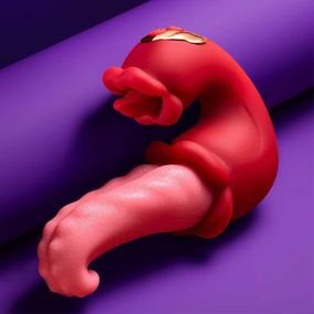Двойной вибратор с язычком Vibratex стимулятор клитора и точки G игрушка для пар вибратор с языком
