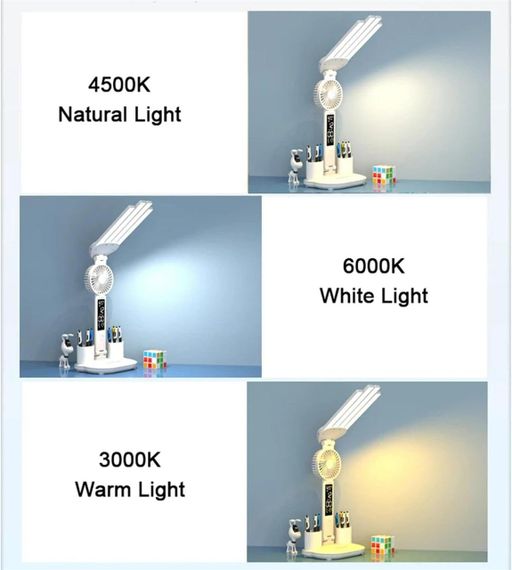 Аккумуляторная LED лампа / Настольная лампа 3в1 с аккумулятором 3200мАч и USB-дисплеем / Аккумуляторная LED лампа-органайзер с | Зображення 3
