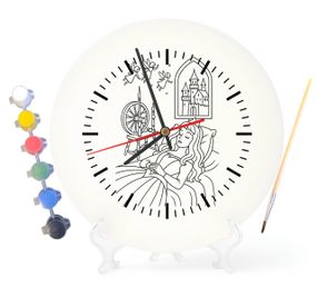 Дитячий набір для творчості годинник-розмальовка Спляча красуня (за мотивами казки Шарля Перро) 30 см (Г0007)