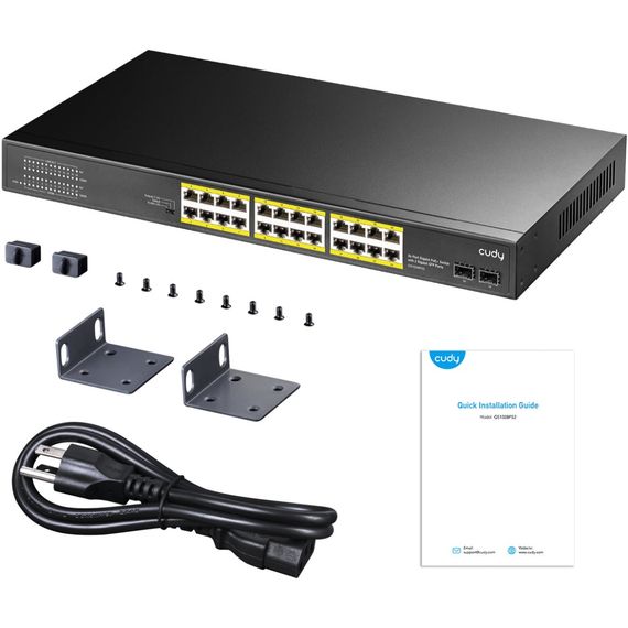 Комутатор Cudy GS1028PS2, 24-Gigabit PoE+ Switch with 4 Uplink Gig Ports and 2 Gig SFP Slots 300W | Зображення 3