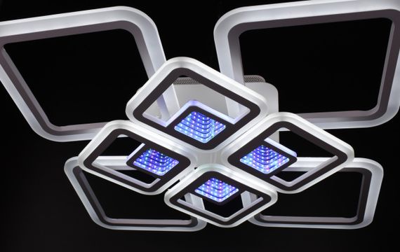 Люстра світлодіодна стельова LED світильник для квартири на стелю лед з пультом 26031 Білий 11х59х59 см. | Зображення 9