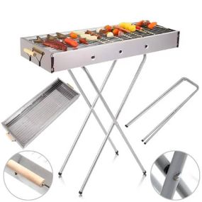 Мангал переносний з ручками та складними ніжками BARBECUE TRAY 770SS MD-008 8009
