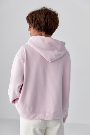 Тепле жіноче худі з начісом - рожевий цвет, ONE SIZE (є розміри) | Зображення 1