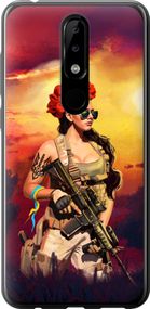 Чехол на Nokia 5.1 Plus Украинка с оружием "5316u-1543-17620"