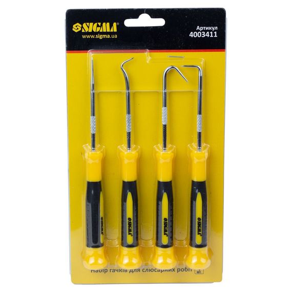 Набір гачків Sigma для слюсарних робіт 4шт 4003411 | Зображення 1