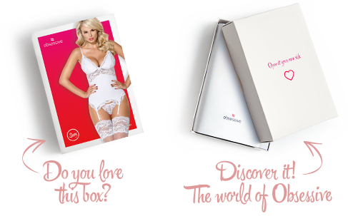 Сатиновий мереживний корсет Obsessive 810-COR-2 babydoll & thong L/XL, білий, корсет, танга | Зображення 7