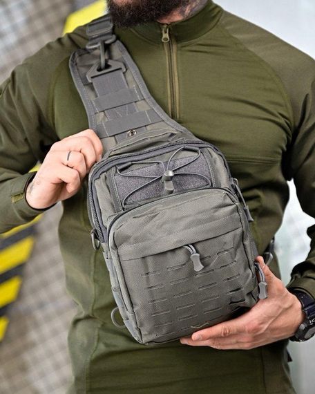 Тактическая сумка нагрудная laser  grey ПП4626