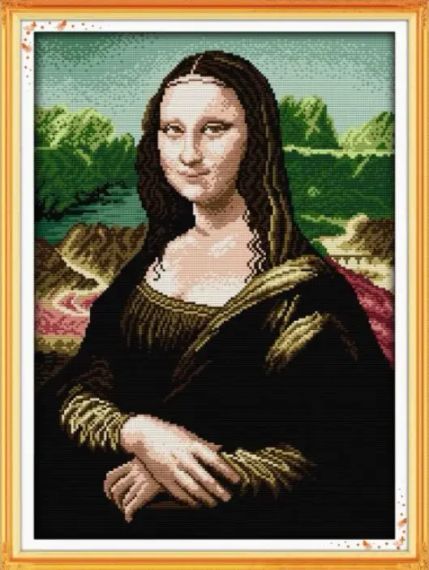 Набір для вишивання за нанесеною на канву схемою "Mona Lisa 2 ".AIDA 14CT printed , 35*47см