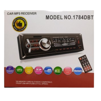 Автомагнитола 1DIN MP3 1784BT 1USB 2USB-зарядка TF card bluetooth черный (14244_520) | Зображення 1
