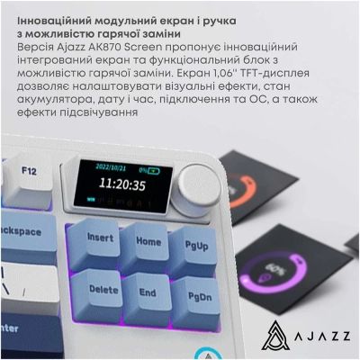 Клавиатура Ajazz AK870 PLUS Murad Switch RGB Wireless/Bluetooth/USB White (AK870-MU-BWD) | Зображення 9