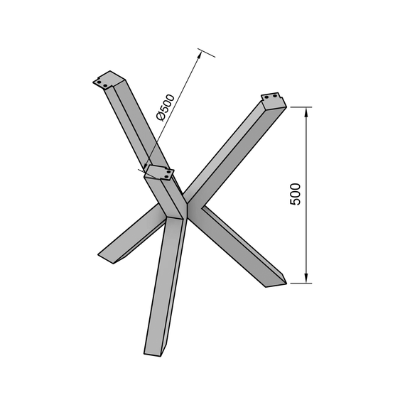 Каркас для журнального стола из металла Ø=500mm, H=500mm | Зображення 7