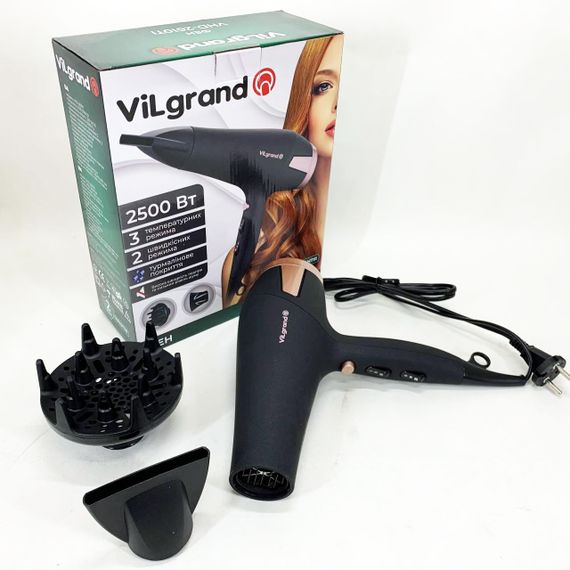 Фен для ефективного укладання волосся Vilgrand VHD 2610TI 2500 Вт, Фен для красивої укладки волосся GQ-67 | Зображення 7