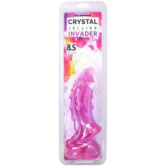 Фентезійний фалоімітатор Doc Johnson Crystal Jellies - Invader Dong 8.5 Inch - Purple Sex Aura | Зображення 4